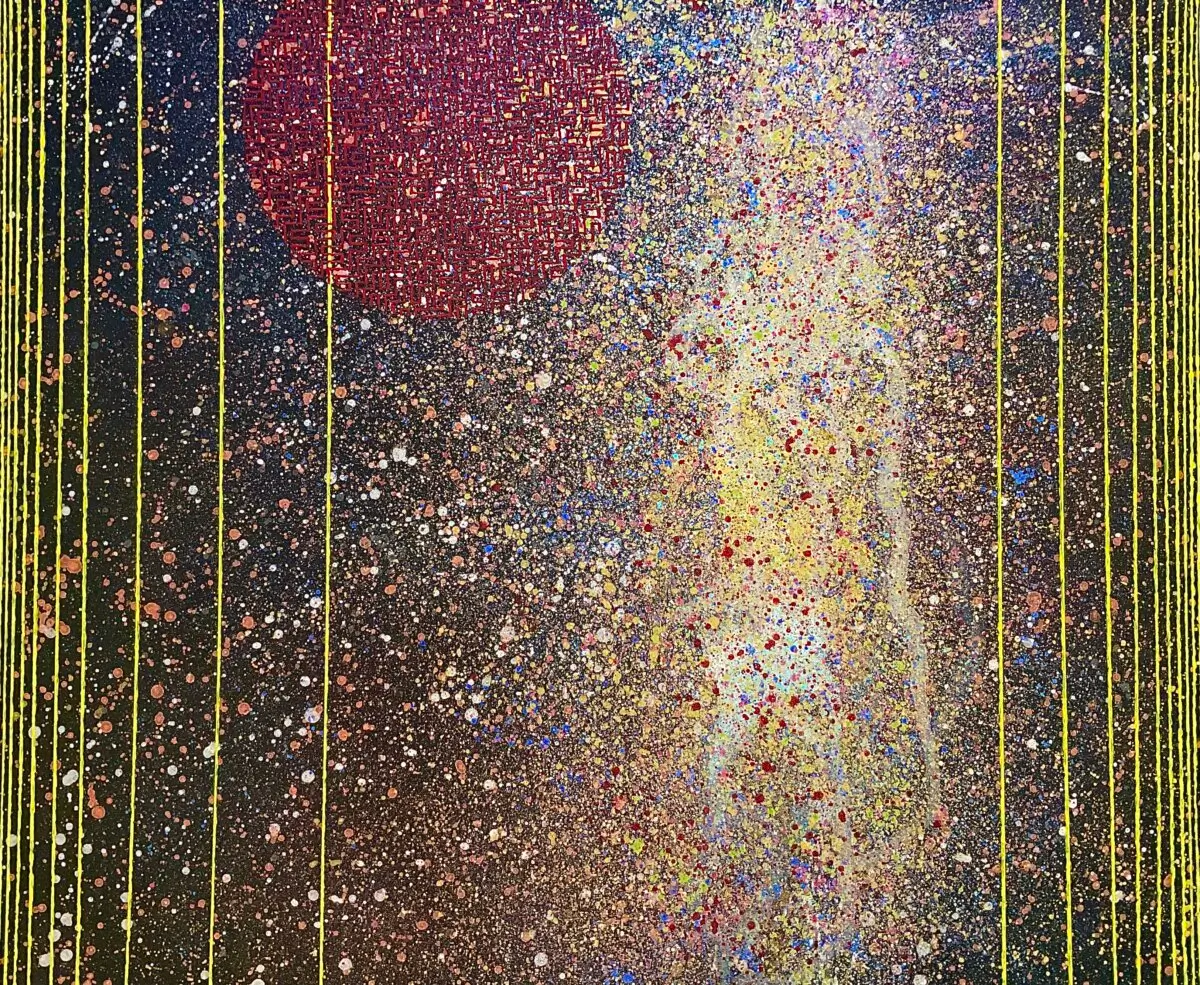 Une femme pense entre les étoiles
