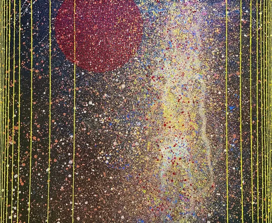 Une femme pense entre les étoiles